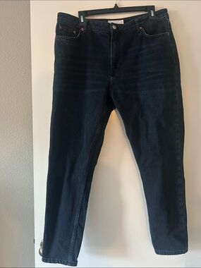 TOPSHOP Dark Wash Mom Jeans
